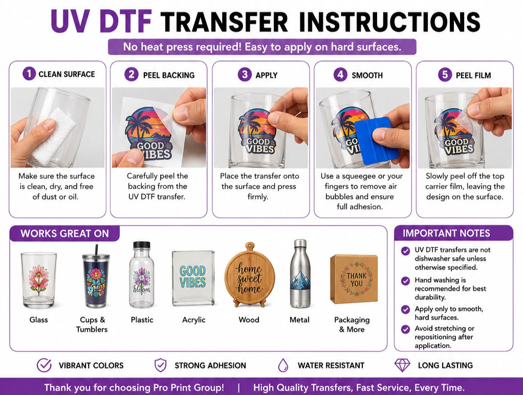 UV DTF Transfer Instructions